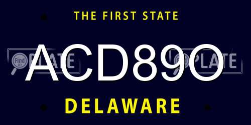 ACD89O Delaware License Plate