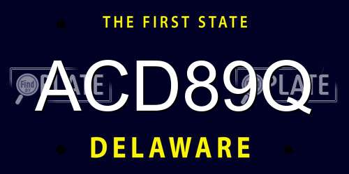 ACD89Q Delaware License Plate