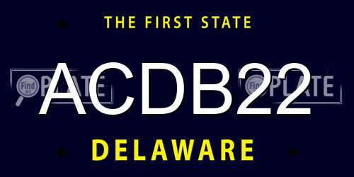 ACDB22 Delaware License Plate