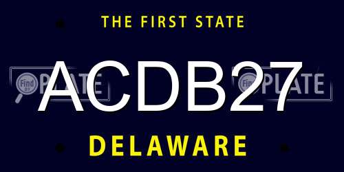 ACDB27 Delaware License Plate
