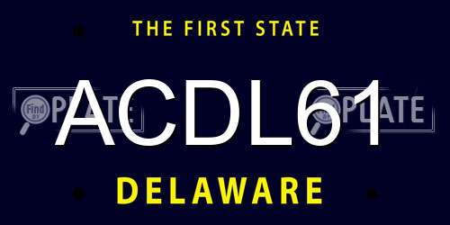 ACDL61 Delaware License Plate