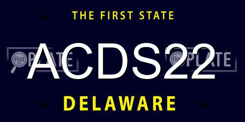 ACDS22 Delaware License Plate