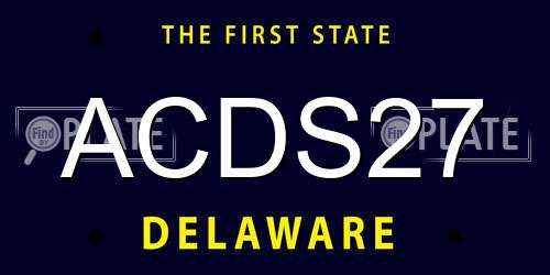 ACDS27 Delaware License Plate