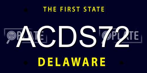 ACDS72 Delaware License Plate
