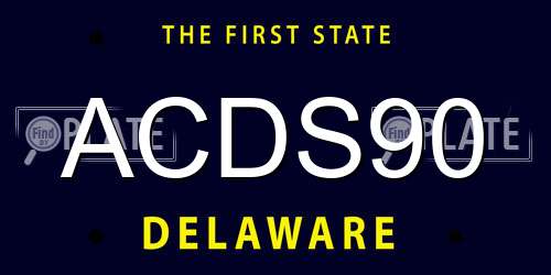 ACDS90 Delaware License Plate