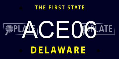 ACE06 Delaware License Plate