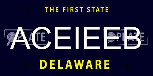 ACEIEEB Delaware License Plate