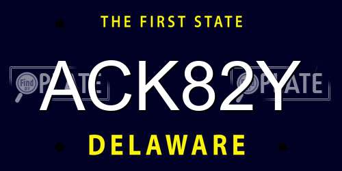 ACK82Y Delaware License Plate