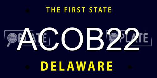ACOB22 Delaware License Plate
