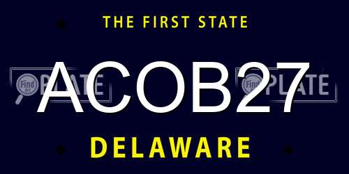 ACOB27 Delaware License Plate