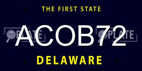 ACOB72 Delaware License Plate