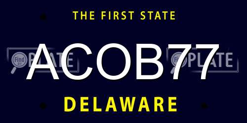 ACOB77 Delaware License Plate