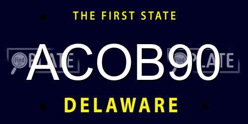 ACOB90 Delaware License Plate