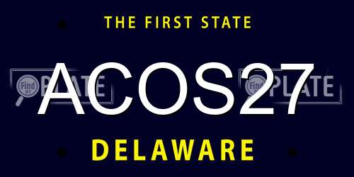 ACOS27 Delaware License Plate