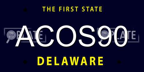 ACOS90 Delaware License Plate