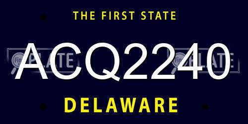 ACQ2240 Delaware License Plate