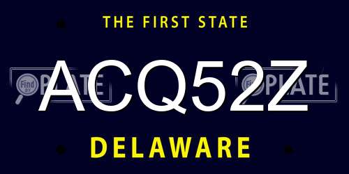 ACQ52Z Delaware License Plate