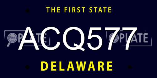 ACQ577 Delaware License Plate