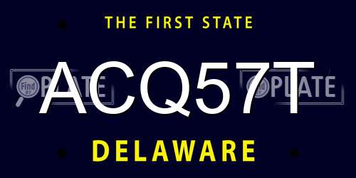 ACQ57T Delaware License Plate