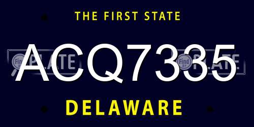 ACQ7335 Delaware License Plate