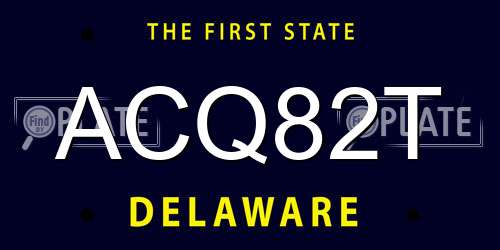 ACQ82T Delaware License Plate