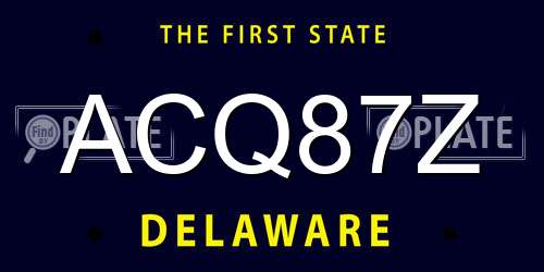 ACQ87Z Delaware License Plate