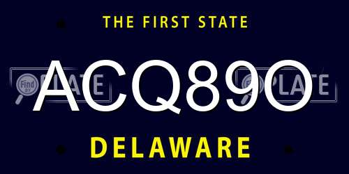 ACQ89O Delaware License Plate