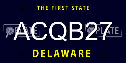 ACQB27 Delaware License Plate