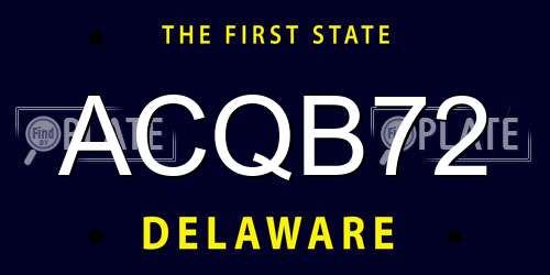 ACQB72 Delaware License Plate