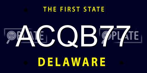ACQB77 Delaware License Plate