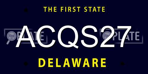 ACQS27 Delaware License Plate