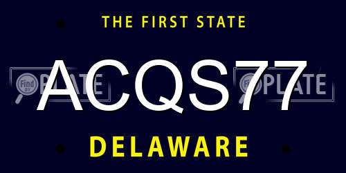 ACQS77 Delaware License Plate