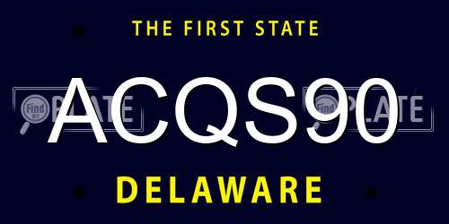 ACQS90 Delaware License Plate