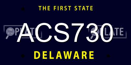 ACS730 Delaware License Plate
