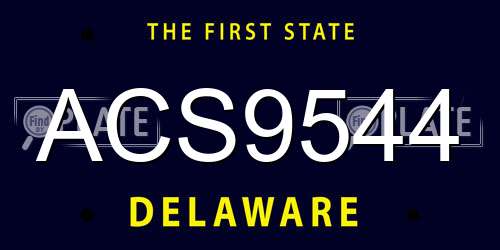 ACS9544 Delaware License Plate