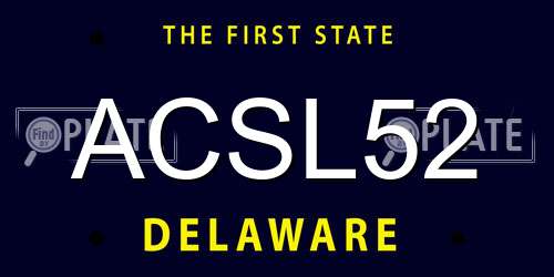 ACSL52 Delaware License Plate