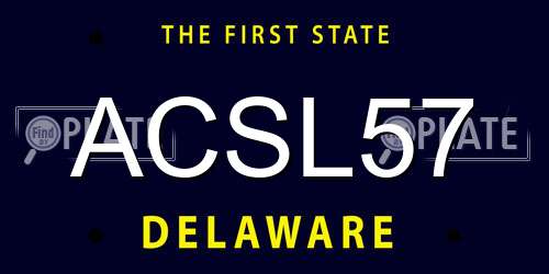 ACSL57 Delaware License Plate