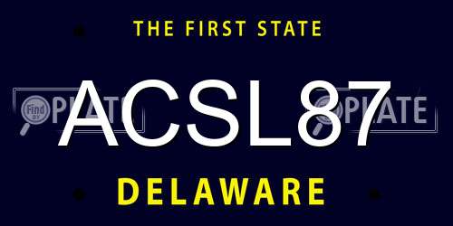 ACSL87 Delaware License Plate