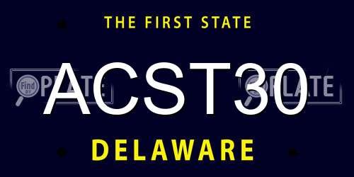 ACST30 Delaware License Plate