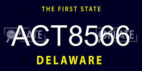 ACT8566 Delaware License Plate