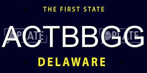 ACTBBGG Delaware License Plate
