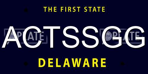 ACTSSGG Delaware License Plate
