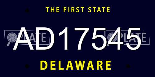 AD17545 Delaware License Plate