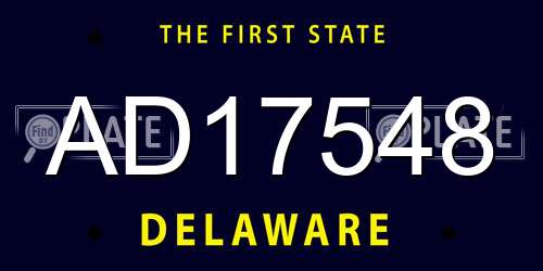 AD17548 Delaware License Plate