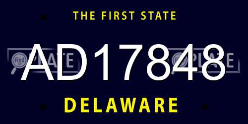AD17848 Delaware License Plate
