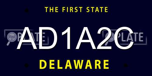 AD1A2C Delaware License Plate