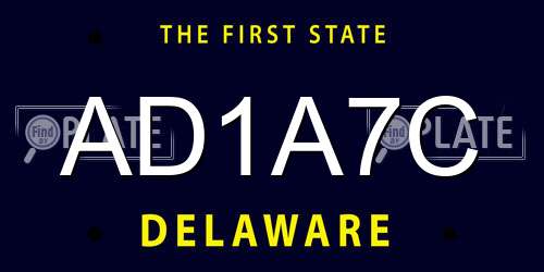 AD1A7C Delaware License Plate