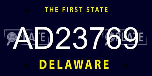 AD23769 Delaware License Plate