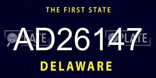 AD26147 Delaware License Plate