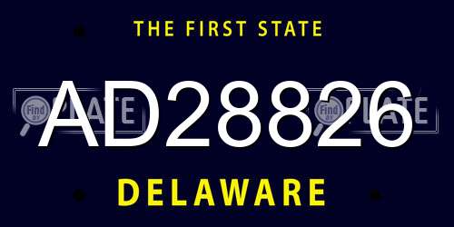 AD28826 Delaware License Plate